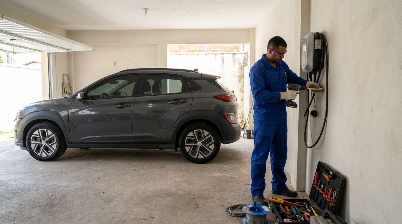 Instalacao de carregador de carro eletrico em Botucatu‑SP