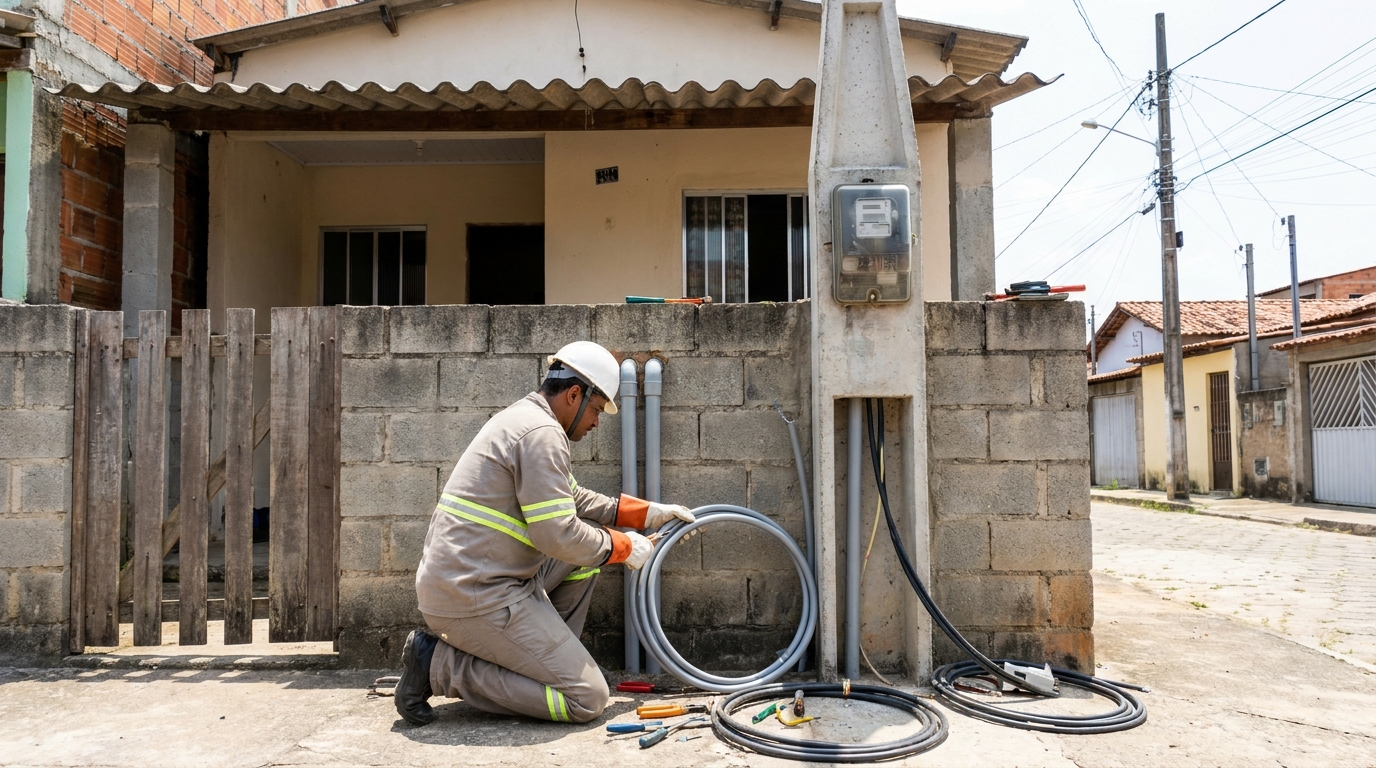 Instalacao de padrao de energia residencial em Botucatu‑SP